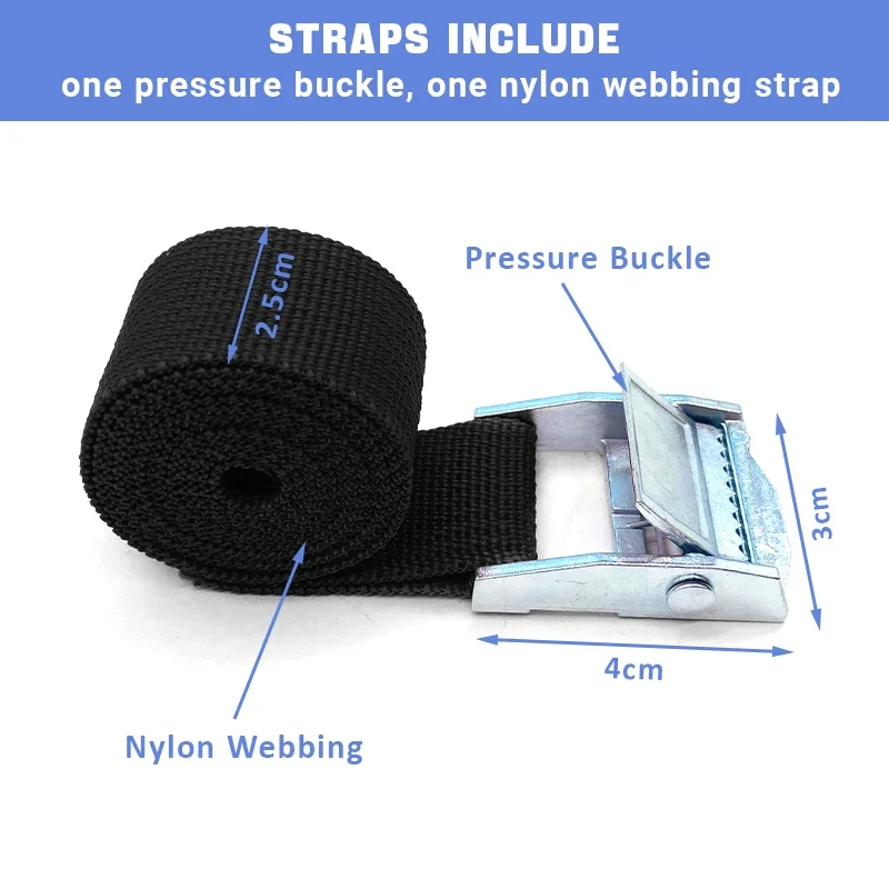 1M Buckle Tie-Down Belt Cargo Straps for Car Motorcycle Bike with Metal Buckle Tow Rope Strong Ratchet Belt for Luggage