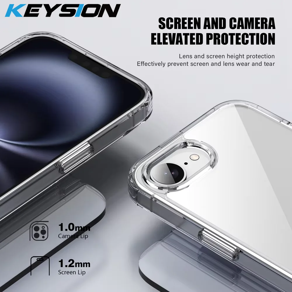 

KEYSION Transparent Shockproof Case for iPhone 17e 16e HD Clear Soft TPU+PC Protection Phone Back Cover for iPhone 17e 16e