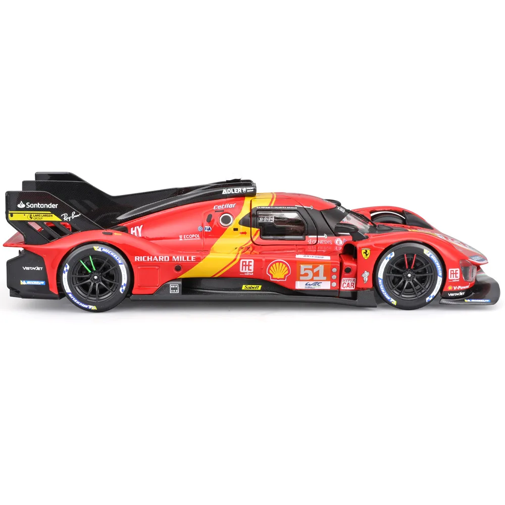 Bburago 1:43 le mans ferrari 499p 2022 488 250 512 liga de luxo veículo diecast puxar para trás carros modelo brinquedo coleção presente