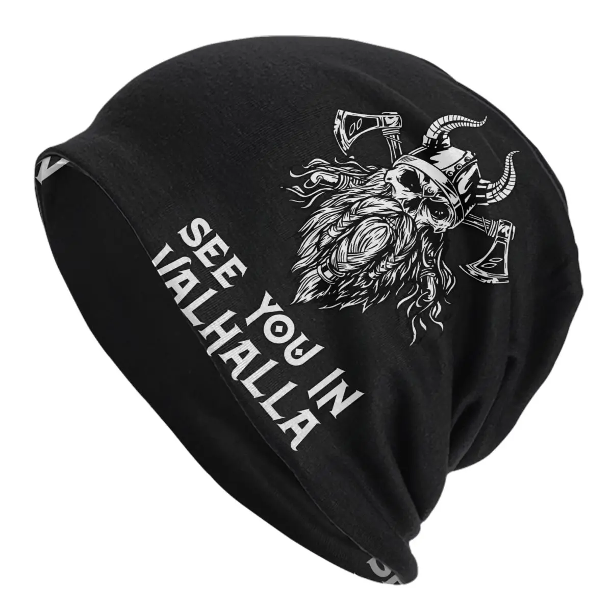 Viking See You In Valhalla Beanies Caps Hat Fashion Bonnet Hats Men