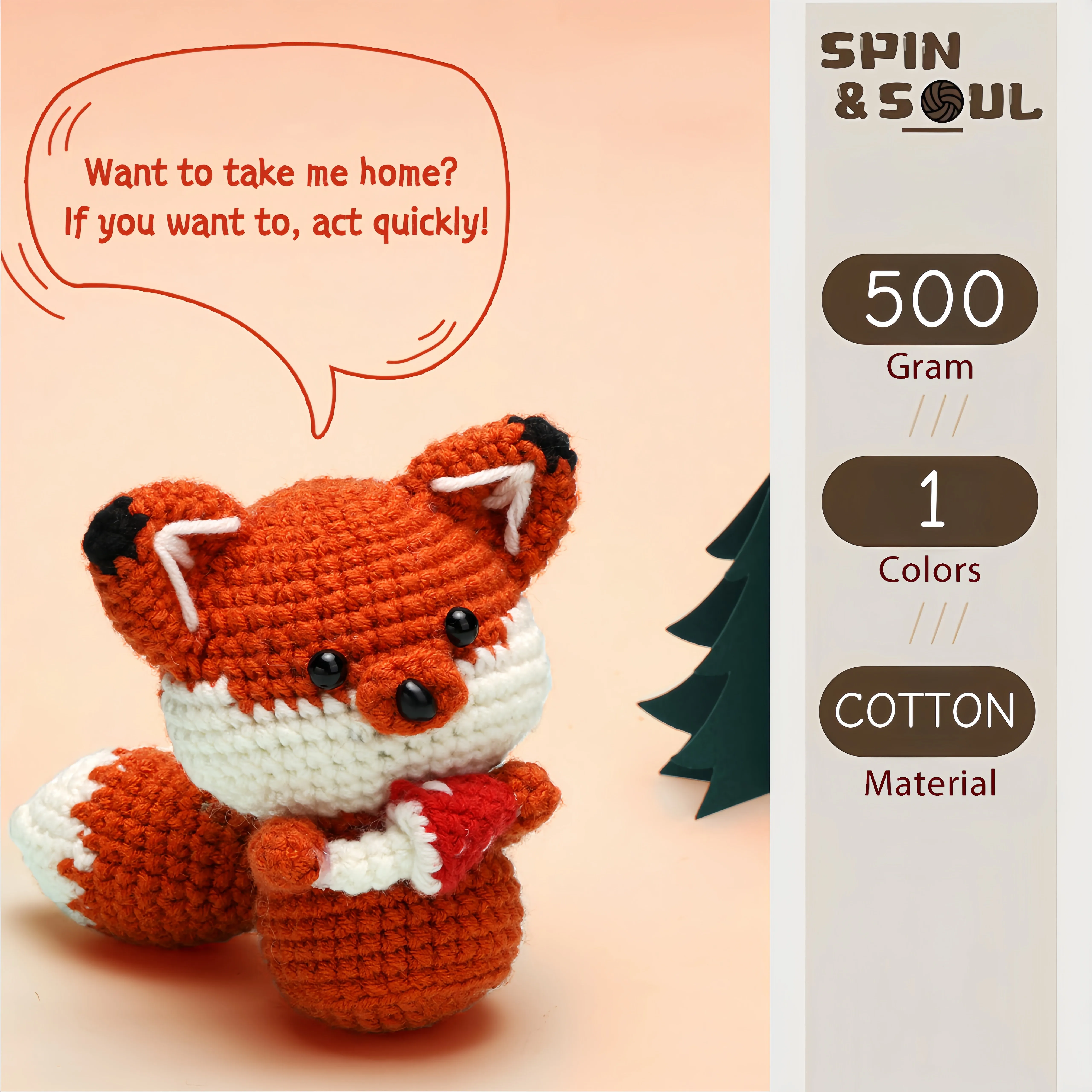 

Fox Crochet Kit Set Cute Animal Christmas Gift Crochet Kit for Beginners Crochet Kit for Craft Lovers자재꾸러미를 짜다 Набор Материалов