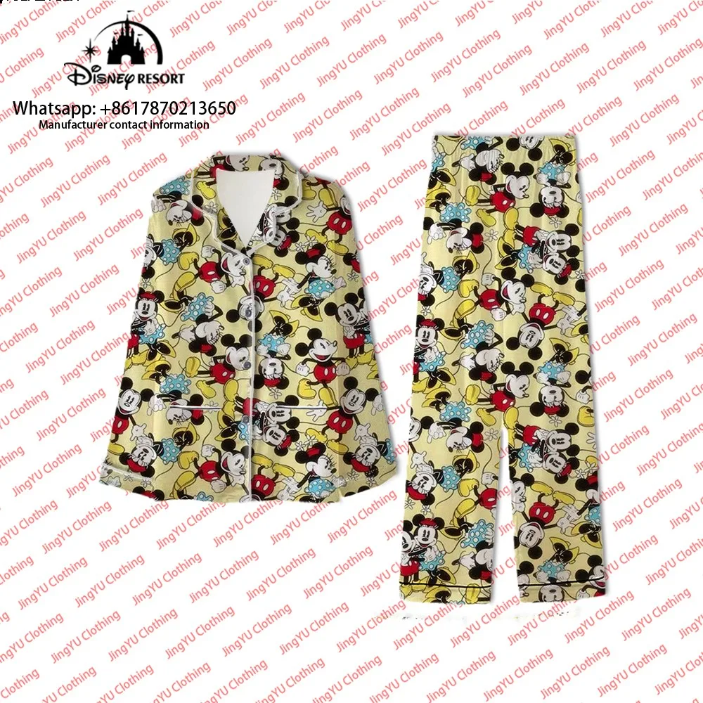 Casual home clothes fashionable and comfortable cute pajamas Mickey cartoon pajamas 2024 autumn new cute pajamas set