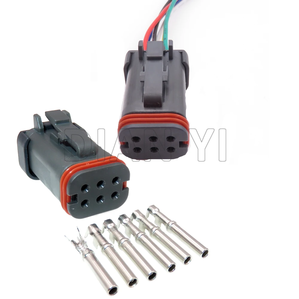 

1 Set 6 Way Car Plastic Housing Plugs DT16-6SB-KP01 AC Assembly Automobile Wiring Terminal Socket With Cables