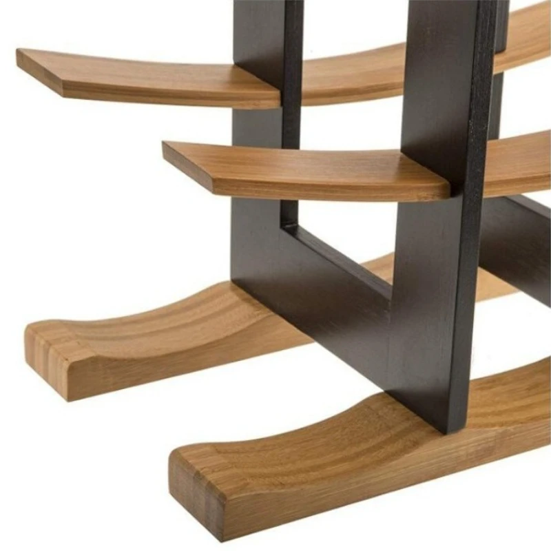 Modern Creative Wine Rack Wooden Multi‑layer Ornament Bar Wine Rack Anti‑slip Design Wine Holders Durable Construction Barware