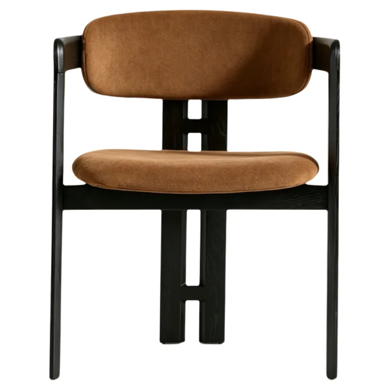 LMM retro solid wood backrest tea chair makeup stool simple home study desk chair