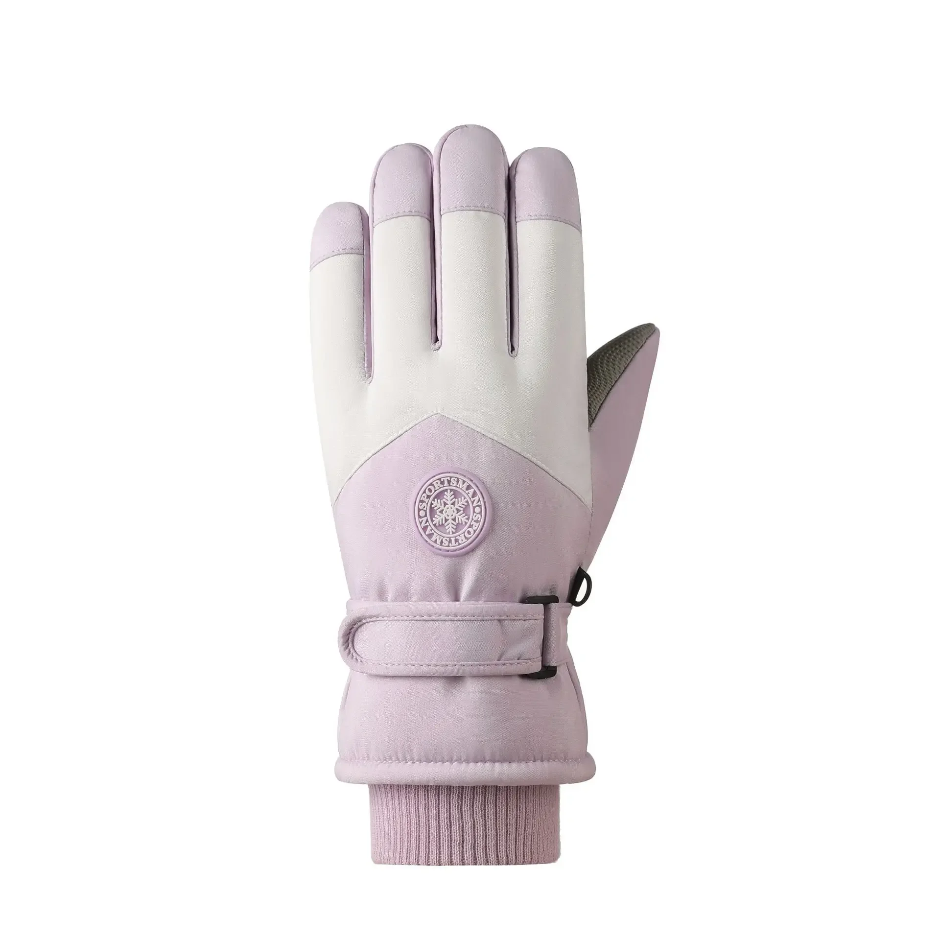 Winter warm and plush thick ski gloves for women's outdoor electric bike riding, cold proof and waterproof touch screen