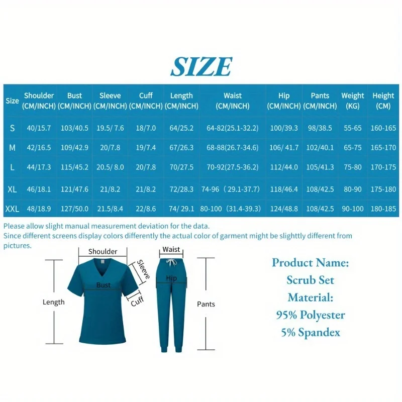 Lightweight Nurse with 2-Piece Design: Comfortable & Stylish for Summer Spa Pet Clinics & Staff