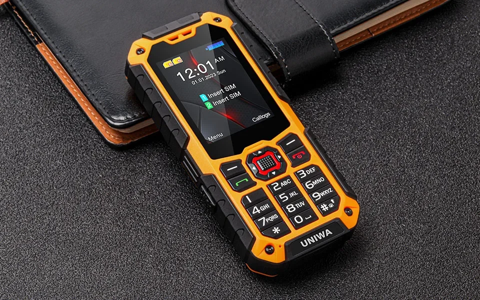 UNIWA S9 4G Feature Phone 2.4Inch Screen IP68 Waterproof Big Loudspeaker Large Buttons LED Light 3000mAh Mobile Phone