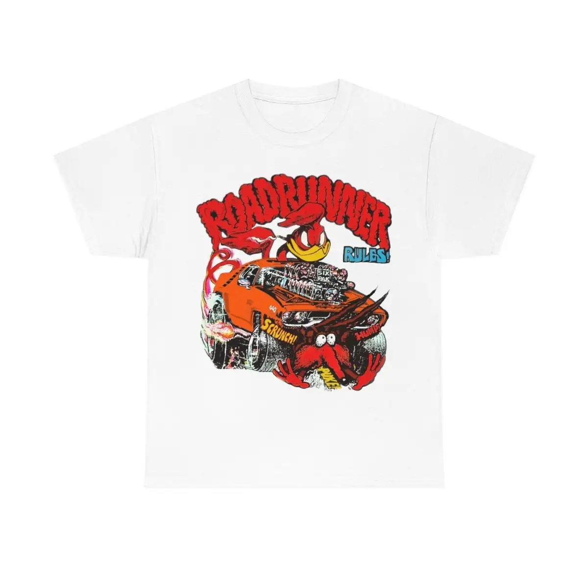 Plymouth Roadrunner Hemi Orange Heavy Cotton T Shirt In Usa