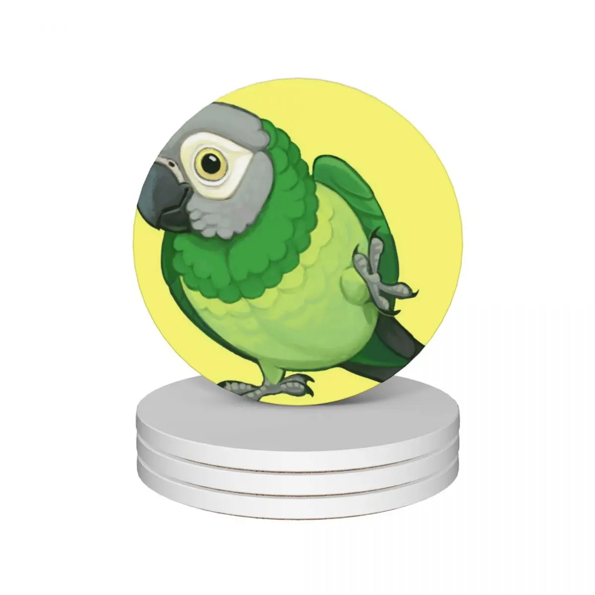 

Pride Birds: Dusky-Headed Conure Ceramic Coasters (Set of 4) for coffee mugs mug set Coasters