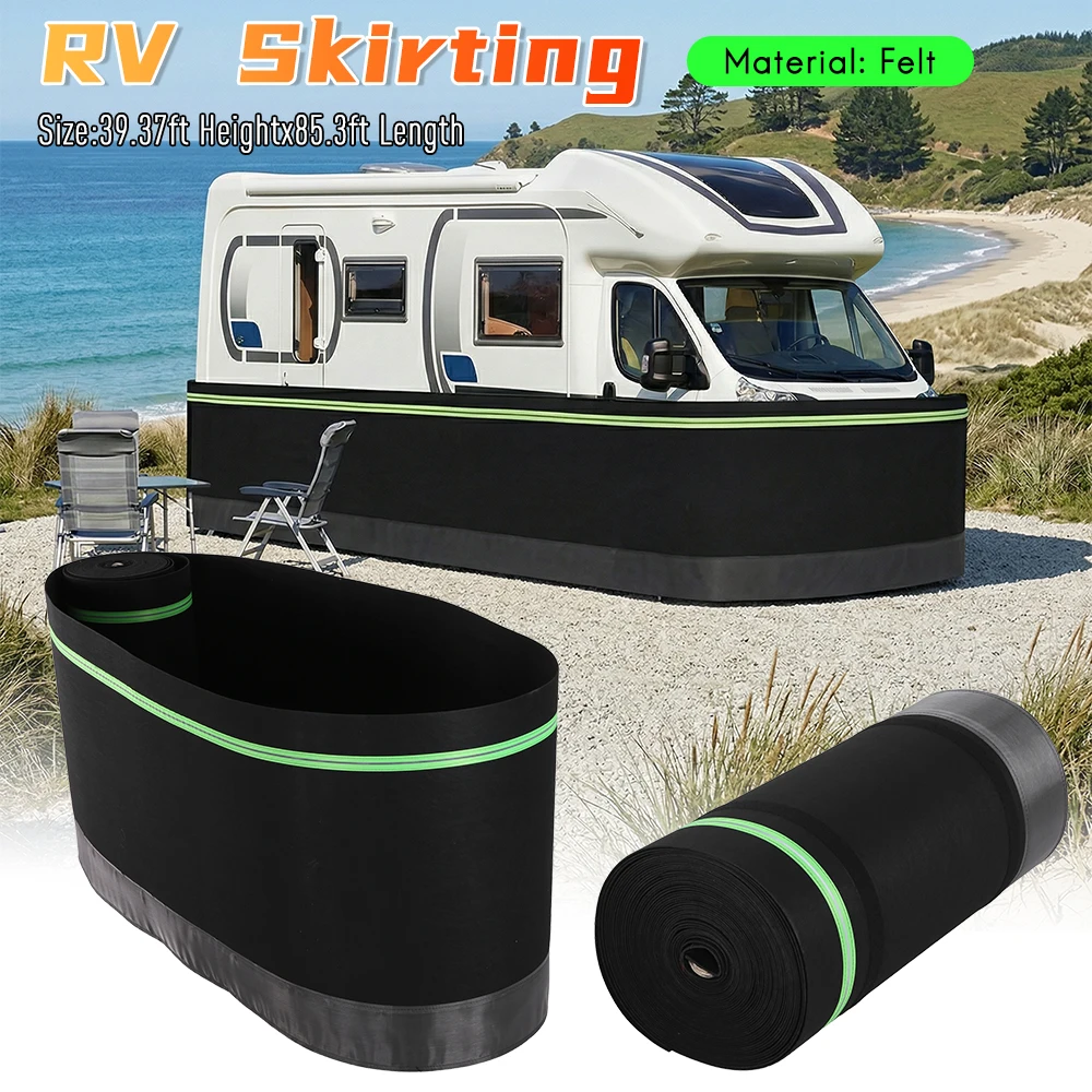 RV Skirting Windproof Trailer Skirts Easy Installation Mobile Home Skirting Waterproof 39.37ftx85.3ft for Garden Outdoor Yard