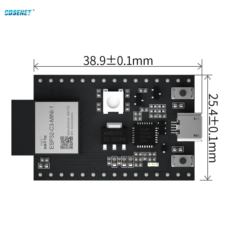 Test Kits for ESP32 ESP32-C3 2.4G WIFI Module CDSENET ESP32-c3-mini-1 Dual Core Mcu Lower Power 20dbm 400m esp32 SOC PCB Antenna