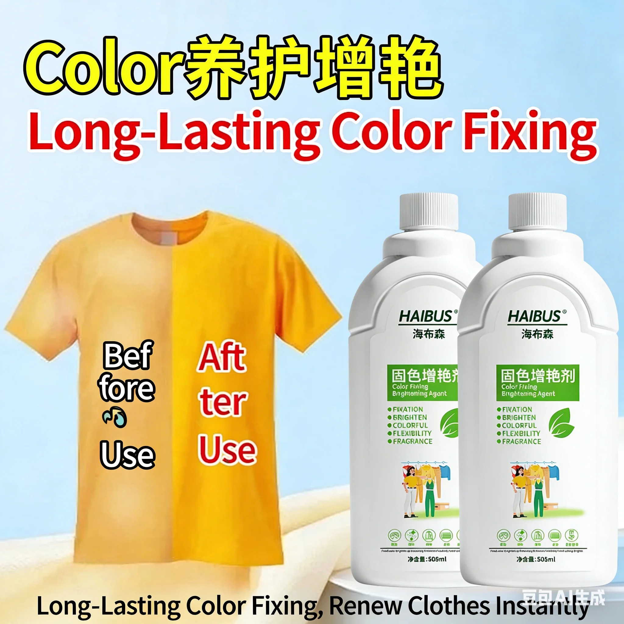 

Средство для фиксации цвета и придания яркости, осветляет и омолаживает одежду, защищает от выцветания и восстанавливает яркие цвета.