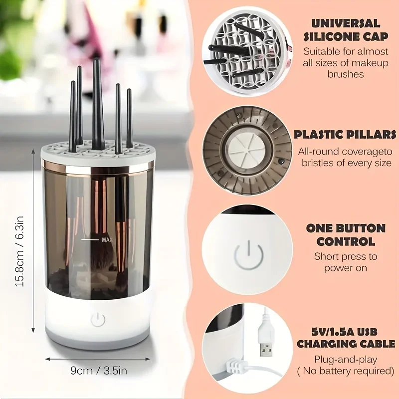 Automatic Electric Makeup Brush Cleaner USB Plug Portable Eyeshadow Brush Holder Holder Tools and Dryer Beauty Makeup Tools