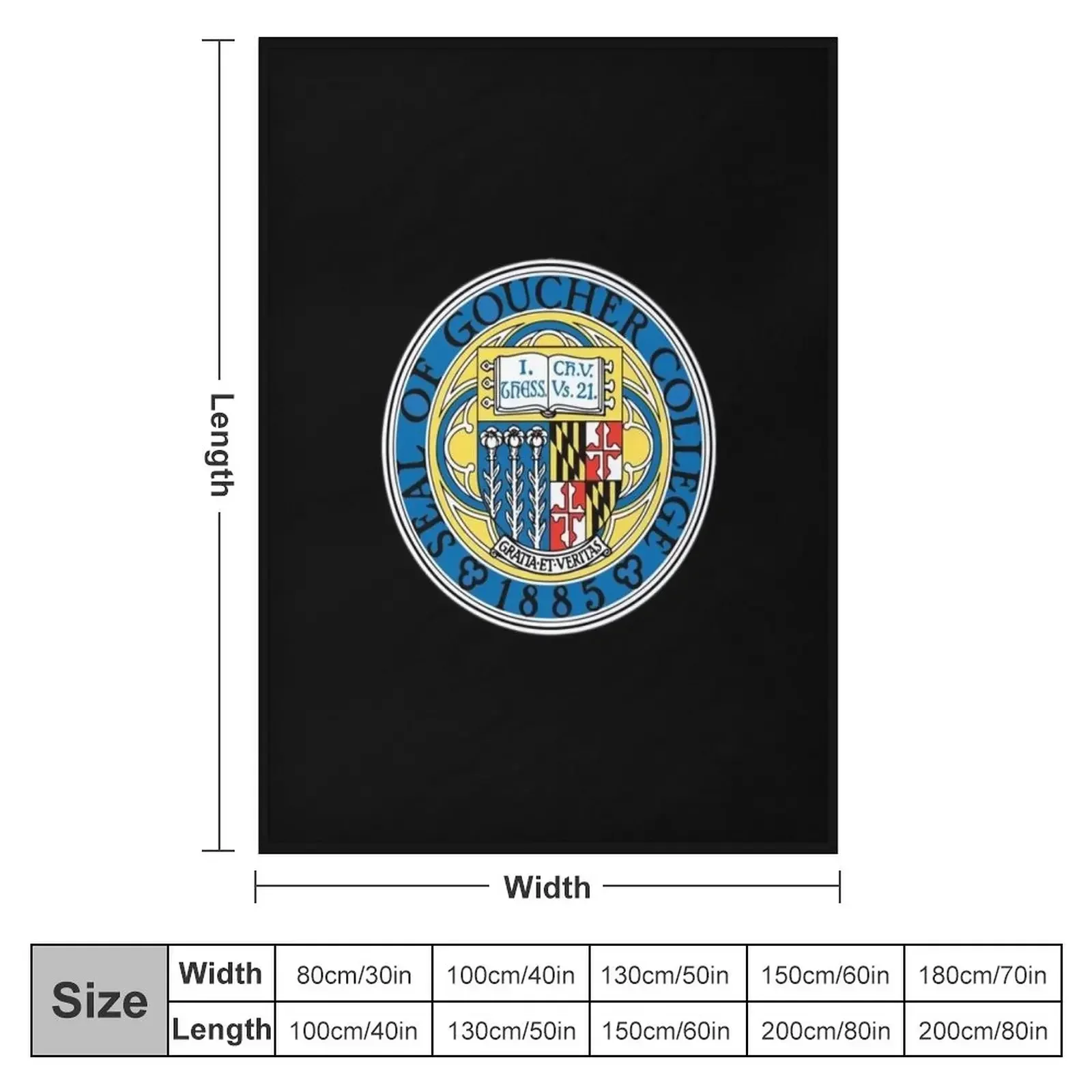 Goucher of Univ of Logo Throw Blanket Hairys manga Soft Soft Plush Plaid Blankets