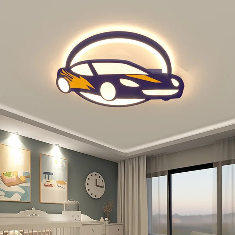 Children\'s Room Ceiling Lights Boys & Girls Bedroom Lamps LED Eye Protection Car Lights Creative Cartoon Personality Sports Car