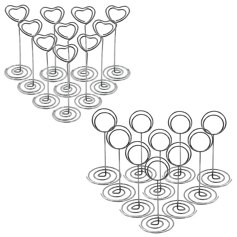 Super Sale 20Pcs Place Card Holders Metal Table Number Holders Name Card Holders Memo Clip for Wedding Party Office Desk
