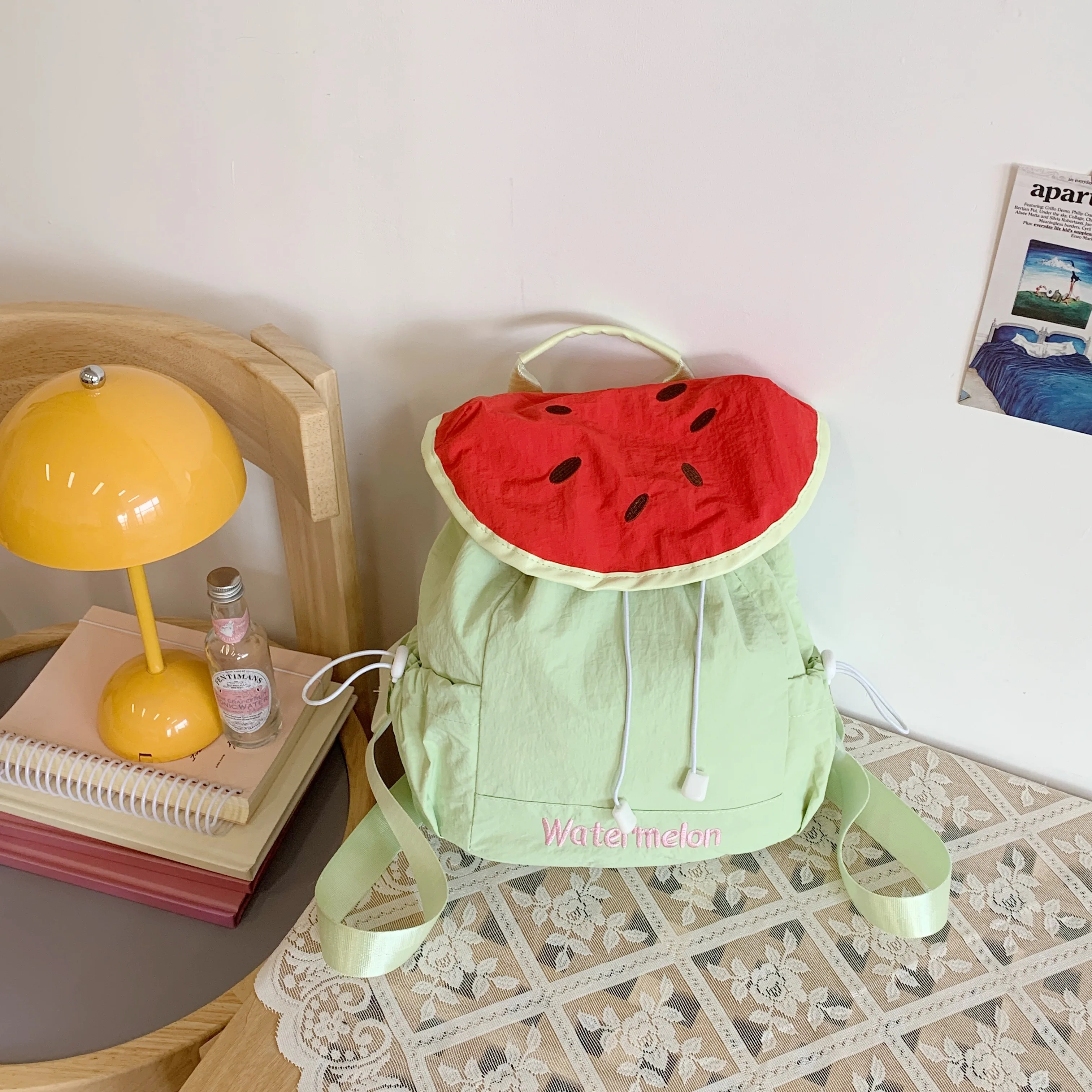 حقيبة ظهر جديدة بنمط الفاكهة للصيف بتصميم برباط الدوبامين حقائب كتف ذات سعة كبيرة حقيبة يد للركاب على طراز Preppy #2