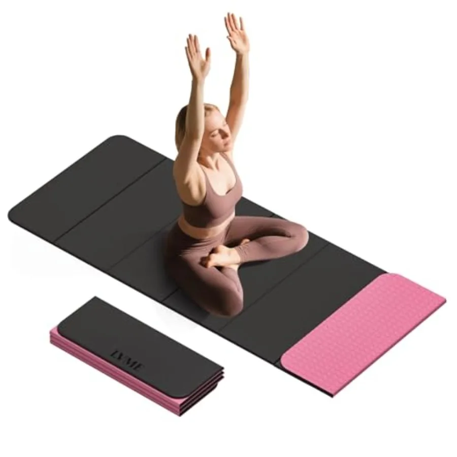 

Складной коврик для йоги толщиной 0,32 дюйма (8 мм), сертифицированный SGS, нескользящий, 71 x 24 дюйма, складной для путешествий, пилатеса, кемпинга, экологичный.