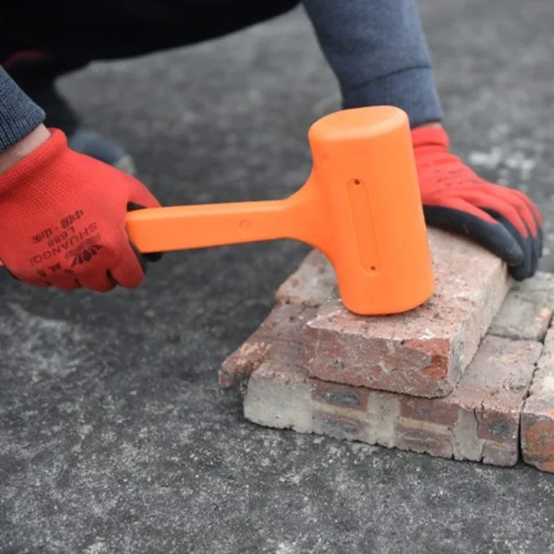 0.5-4LB Dead Blow Mallet Orange Soft Silent Rubber Unicast Hammer Install Hammer Multifunctional Wood Flooring No Elasticity