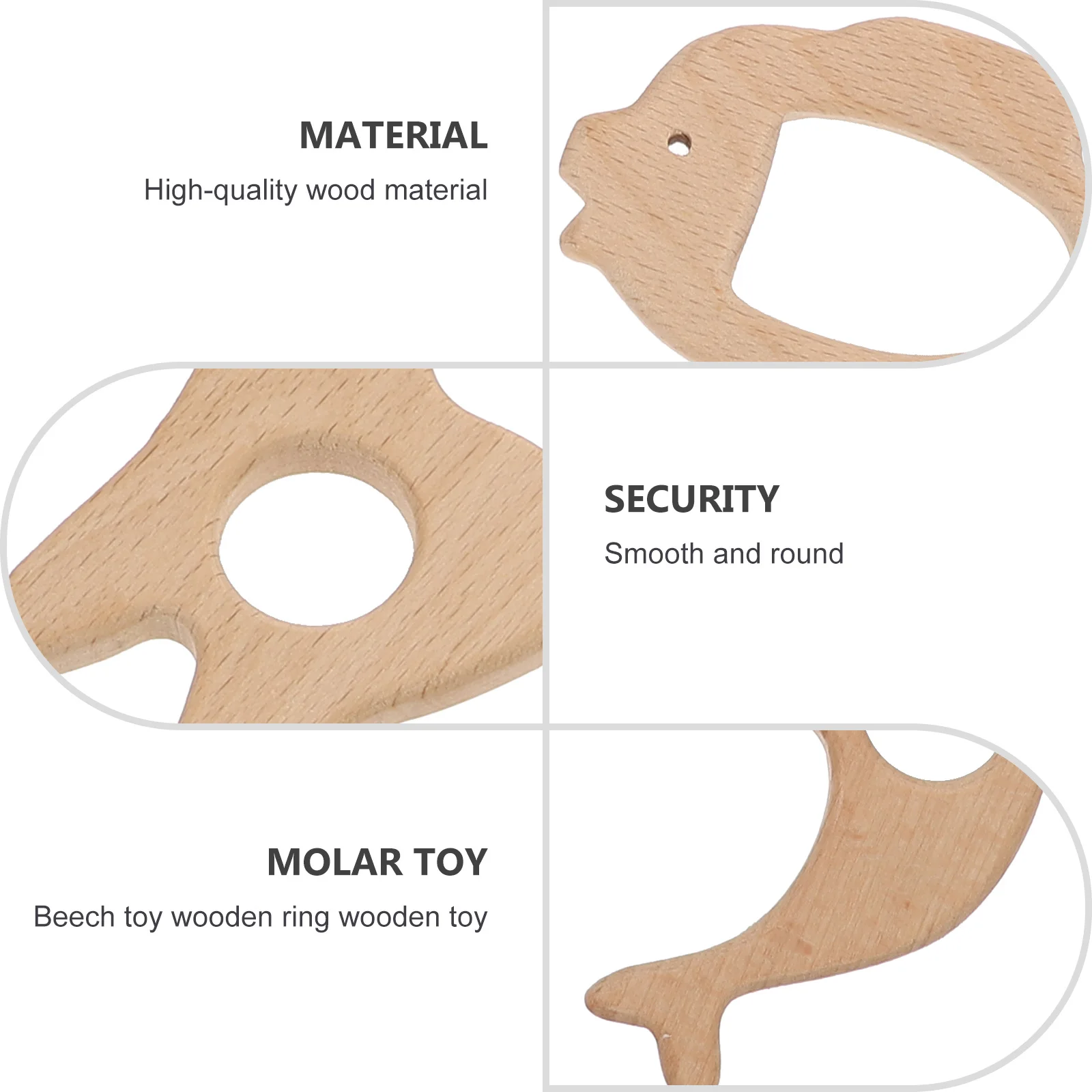 10Pcs Adorable Baby Teethers Cartoon Design Safe Beech Material Infant Chewing Supplies for Teething Relief New Mom Gifts