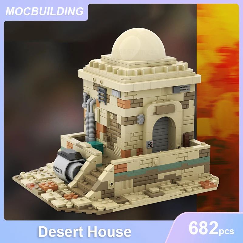 Desert House Model MOC Building Blocks DIY Assemble Bricks Architecture Educational Creative Collection Toys Xmas Gifts 682PCS