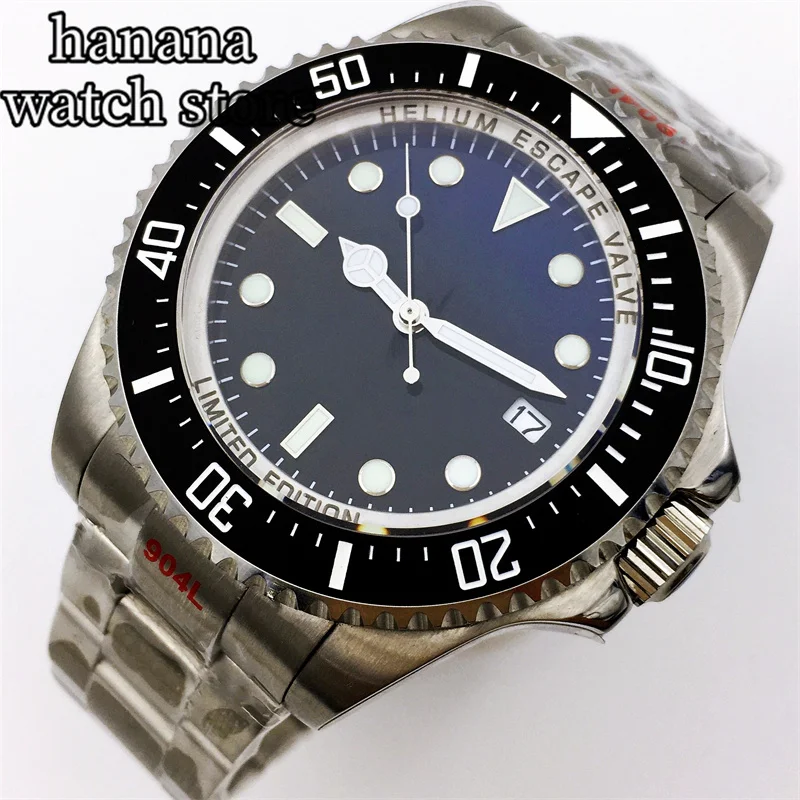 BLIGER 43mm Men's  Automatic Watch NH35A PT5000 Movement Sapphire Glass stainless steel bracelet one-way rotating ceramic bezel