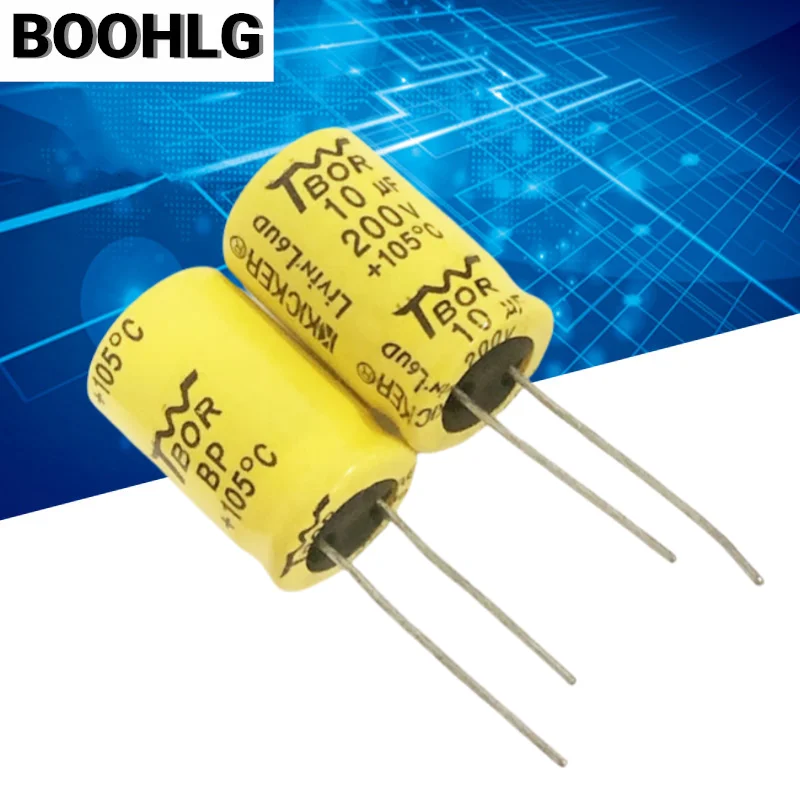 5PCS medium high frequency division long-life BP non-polar electrolytic capacitor 200v 10uf 16X25mm