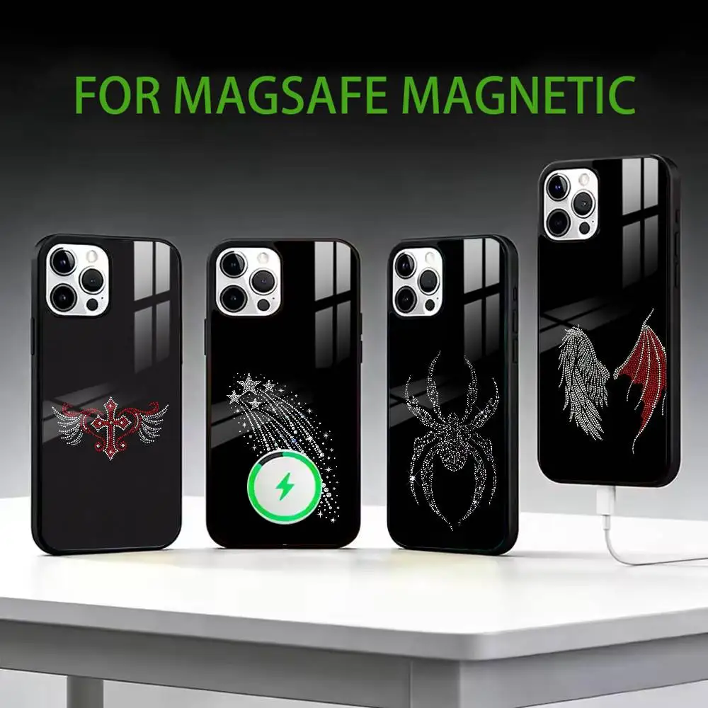 

Edgy Dark Aesthetic Phone Case For iPhone17,16,15,14,13,12,11 Plus,Pro Max Magnetic For Magsafe Wireless Charging