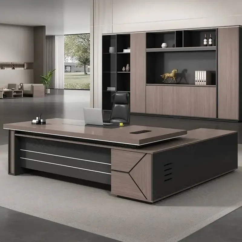 مكاتب مكتب تنفيذي مصممة فاخرة جمالية على شكل حرف L مكاتب مكتبية قابلة للتعديل منظمات Escritorio Oficina أثاث عصري