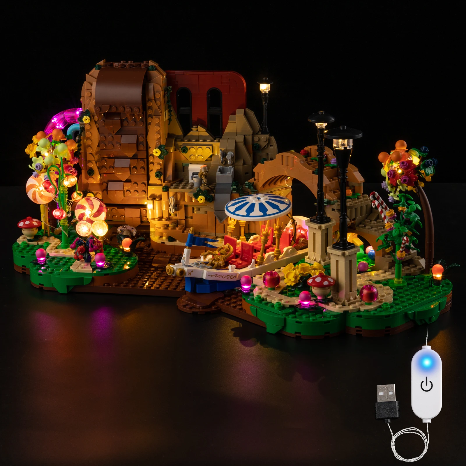 مجموعة إضاءة LED Kyglaring ألعاب يمكنك صنعها بنفسك لمكعبات البناء Lego Willy Wonka & The Chocolate Factory 21360 (بدون نموذج)