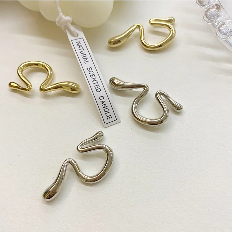 Foxanry غير النظامية هندسية أقراط مشبكية للنساء الفتيات العصرية الحد الأدنى شخصية منع الحساسية اليومية مجوهرات الحفلات هدية