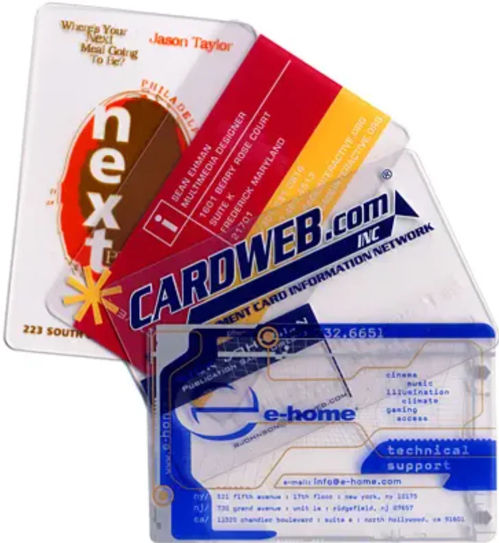 Customized printed PVC transparent playing cards, durable and waterproof plastic VIP cards, business cards