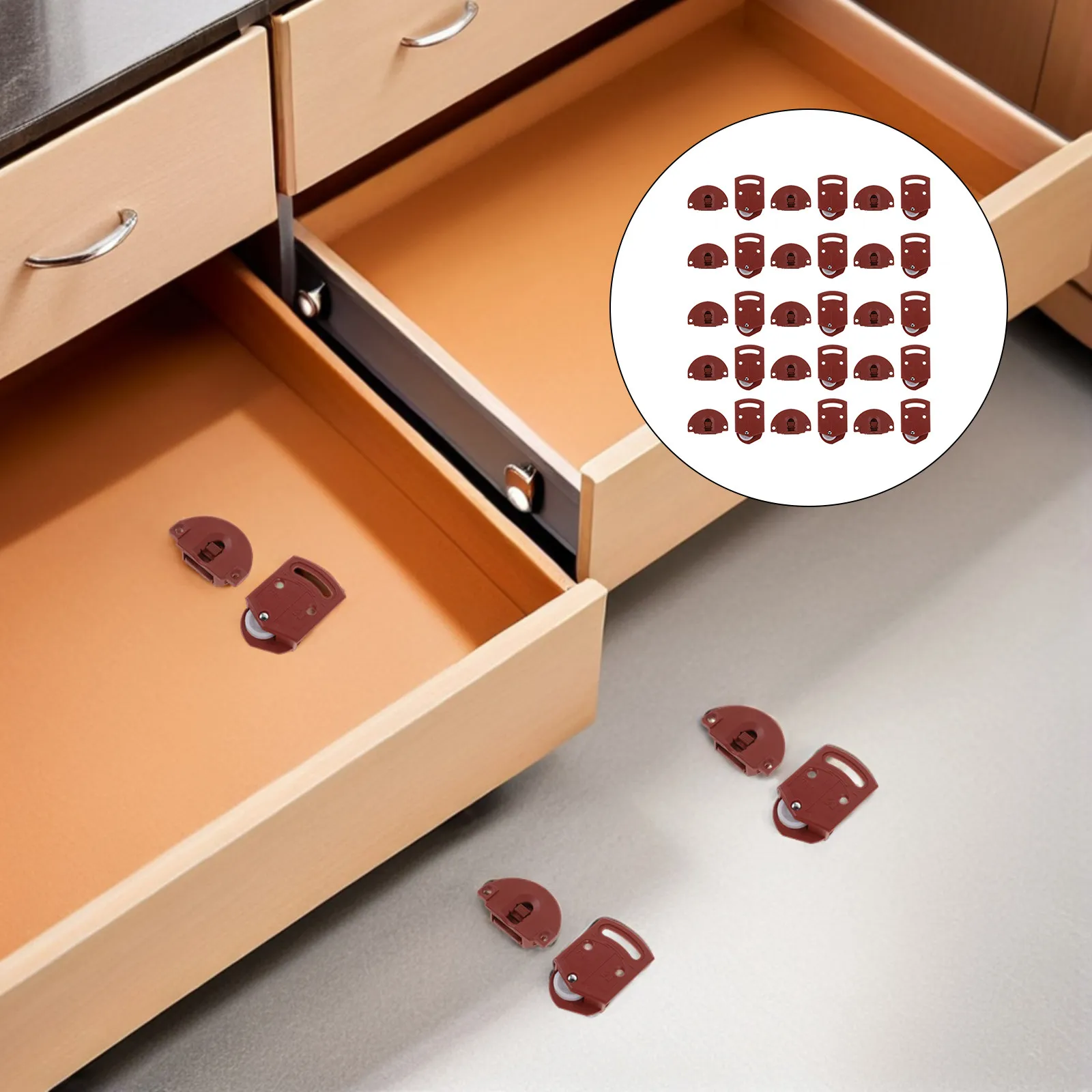 30Pcs Silent Sliding Door Roller Set High-Strength Quiet Closet Cabinet Wardrobe Bookcase Sliding Door Wheels Roller Hardware