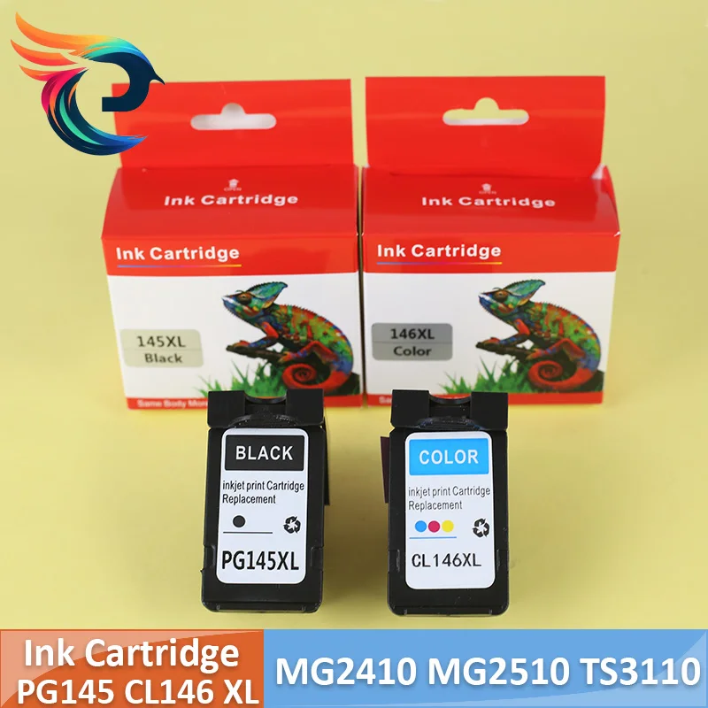 Remanufactured PG145 CL146 XL Compatible 145XL  Refillable Ink Cartridge PG-145 CL-146 for Canon MG2410 MG2510 TS3110 MG3010