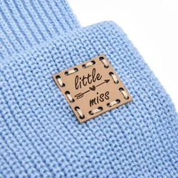 Knitting Labels, Genuine Leather, Name Tags, Custom Logo, Sewing Tags, 1.77x1.77 Inches, Laser Engraved, D519