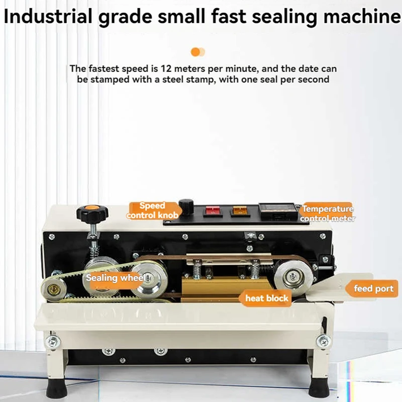 

FR-400 Horizontal Auto Continuous Bag Sealing Machine Plastic Bag Sealing Machine Sealer Electric Bag Sealer Date Printing