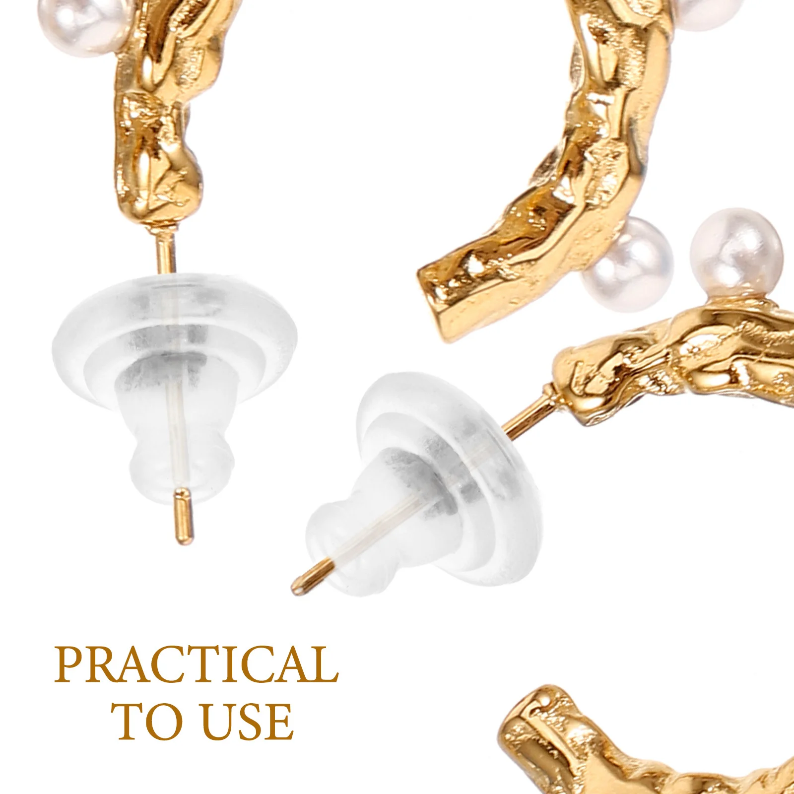 

10Pcs Ear Back Earring Backs Silicone Secure Locking Replacement Studs Earring Accessories Safe Comfortable for Women Teens