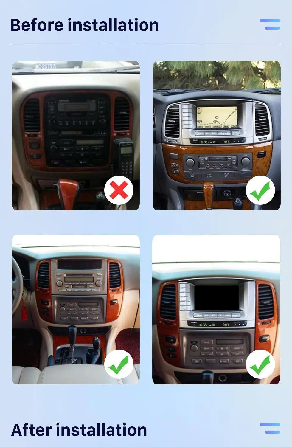 Android 14Vertical Screen Car GPS Navigation For TOYOTA LAND CRUISER LC100 2002-2007 Head Unit Multimedia Player Auto Radio