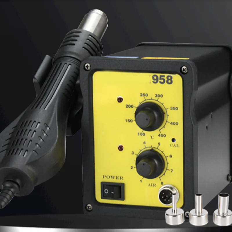 Anti-estática 958 Hot Air Gun com Inúmeros Vento Suave, Desoldering e Dtation, Reparo do Telefone Móvel e Notebook, Estação de Solda de Ar Quente
