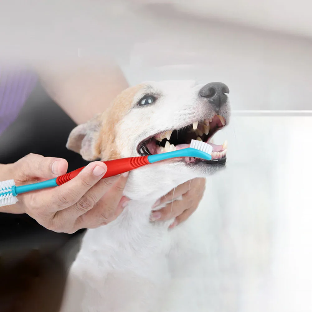 

4Pcs Pet Toothbrush Double-End Soft Bristles Dog Oral Care Manual Teeth Cleaner Tool for Small Dogs Puppy Teeth Cleaning Brush