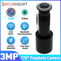 ICSEE HD Door Peephole Viewer WiFi Security Camera 170° Wide-angle Human Detection Two-Way Audio Video-eye Wireless Cat-eye Cam