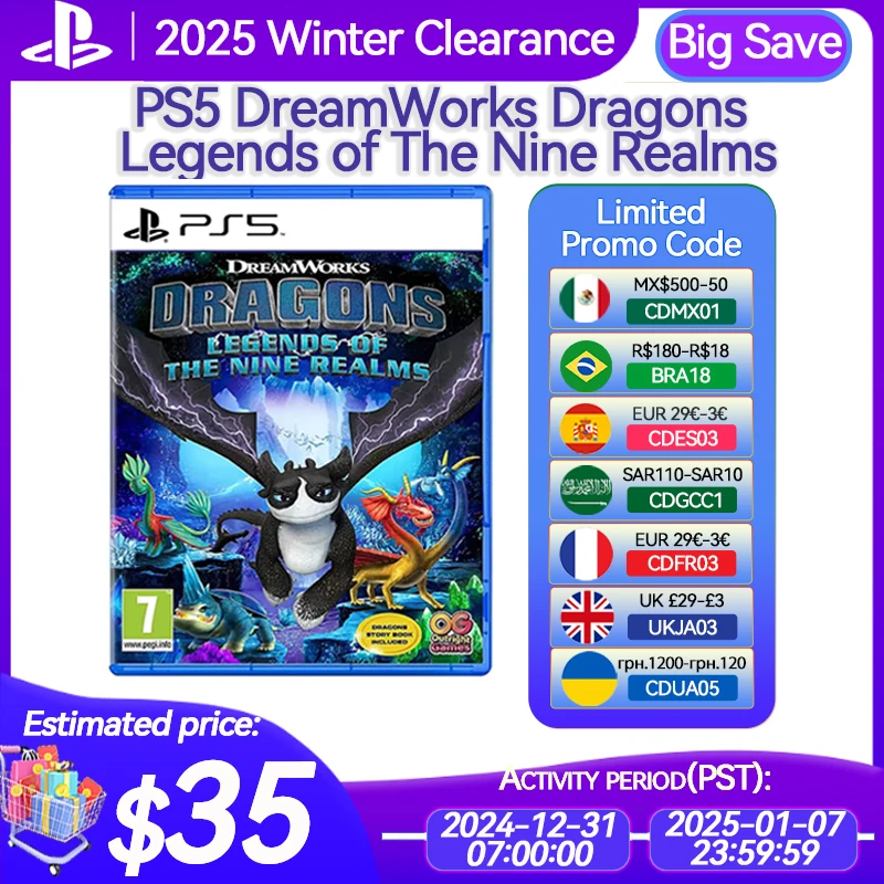 Sony PlayStation 5 DreamWorks Dragons Legends of The Nine Realms for Platform PlayStation5 PS5 CD-version Game Consoles