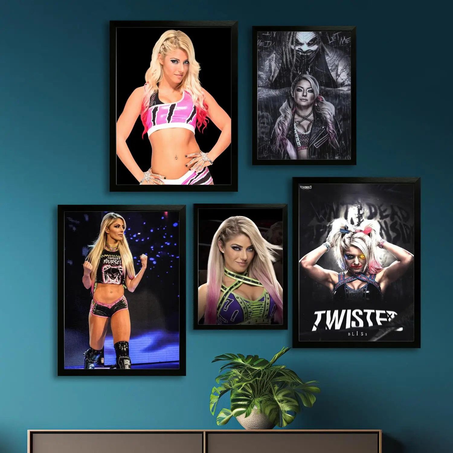 Affiche d'art sur toile Alexa Bliss Wrestler et impression d'image murale, affiches de décoration de chambre de famille moderne, peinture décorative