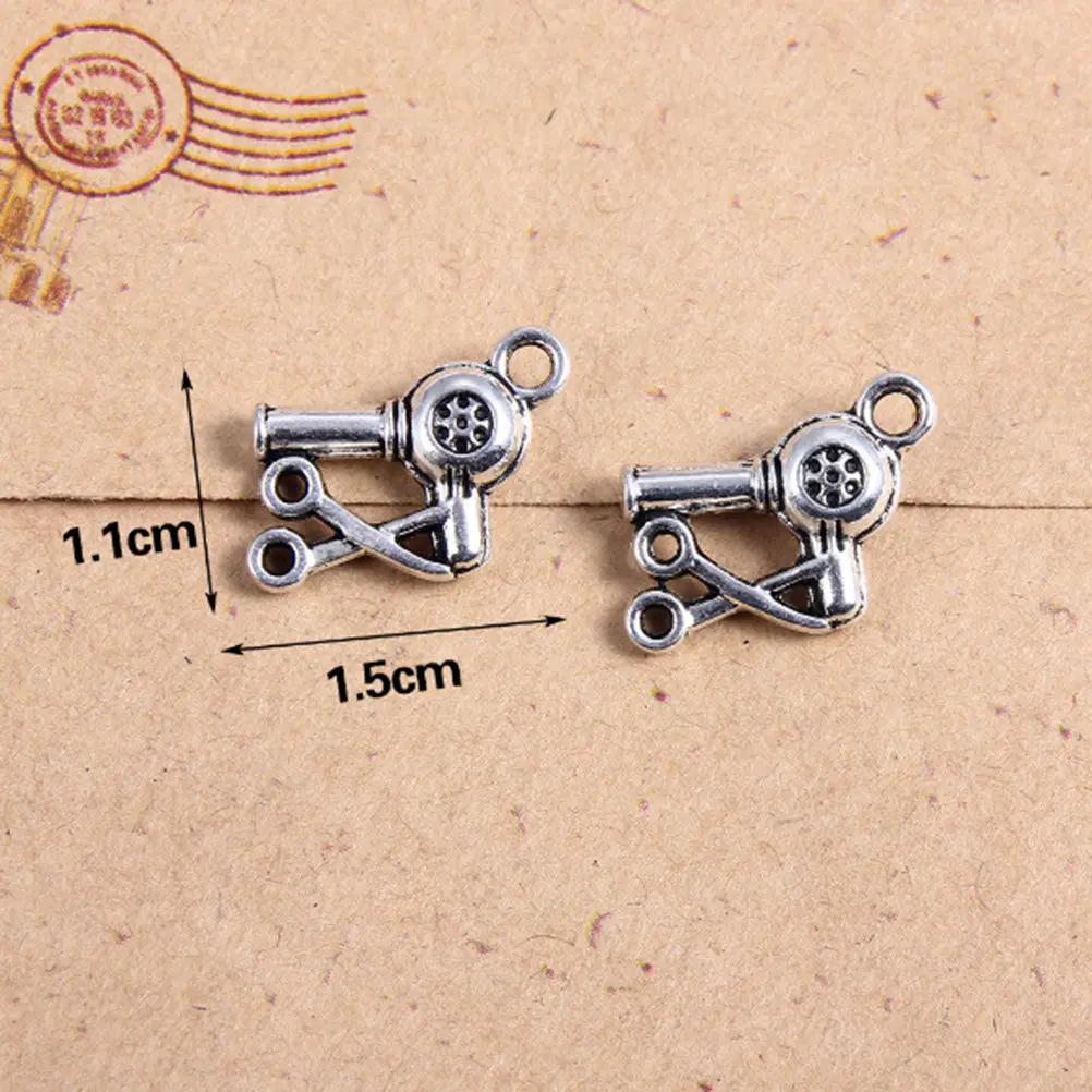 40Pcs Vintage Style Mirror Comb Scissors DIY Jewelry Pendants for Necklace Bracelet Earring Dangle Keychain Cellphone Decor