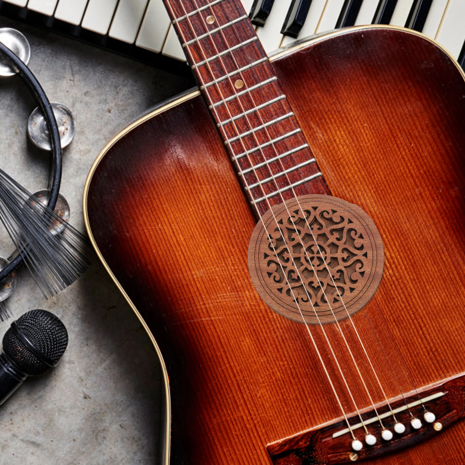 

Sound Hole Guitar Acoustic Covers Accessories for Patch Decorative Feedback Dampener Electric