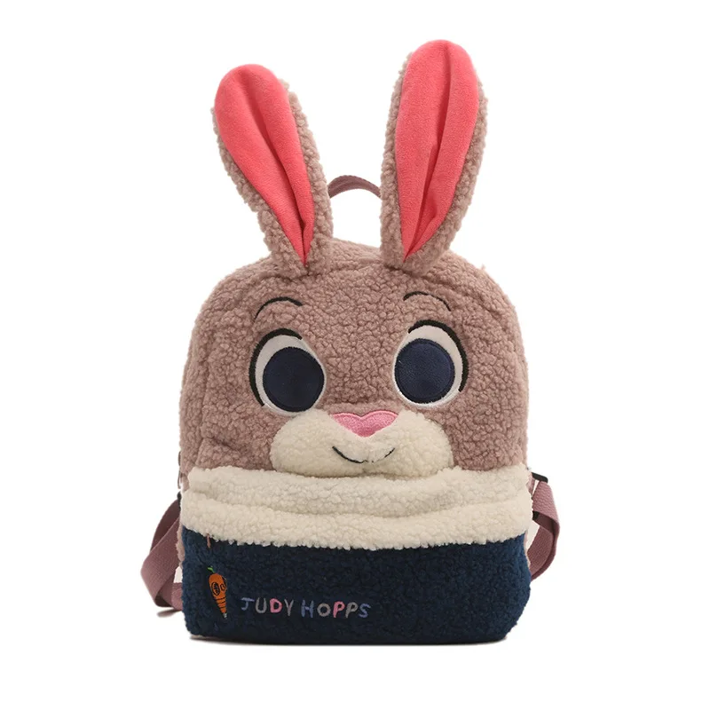 Disney Zootopia Judy Nick Plush School Bag Furry Shoulder Bag Leisure Handbag Girl Cute Fluffy Satchel Tote Travel Backpack Gift