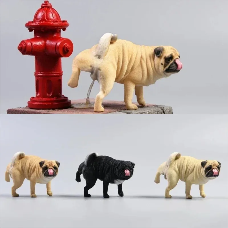 JXK 1/6 Scale ขายก Pug Dog สัตว์ลูกสุนัขเรซิ่นสัตว์เลี้ยงสําหรับ 12in Action Figures อุปกรณ์เสริมเครื่องประดับตลก
