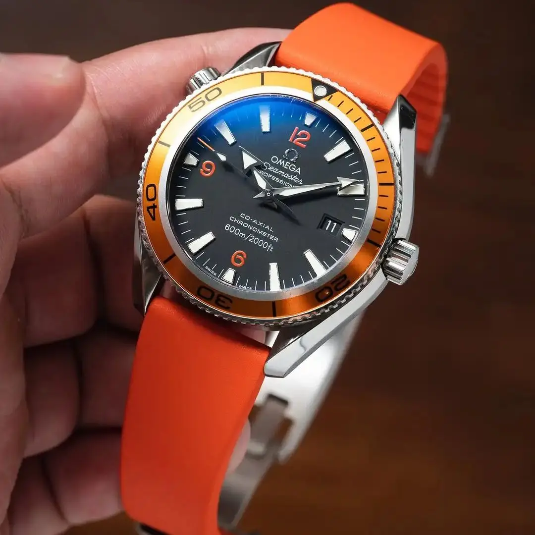 18 19 20 21 22 مللي متر لأوميغا كوكبة رولكس أويستر الأبدي FKM ساعات مطاطية حزام مع مشبك منحرف أشرطة قابلة للتعديل