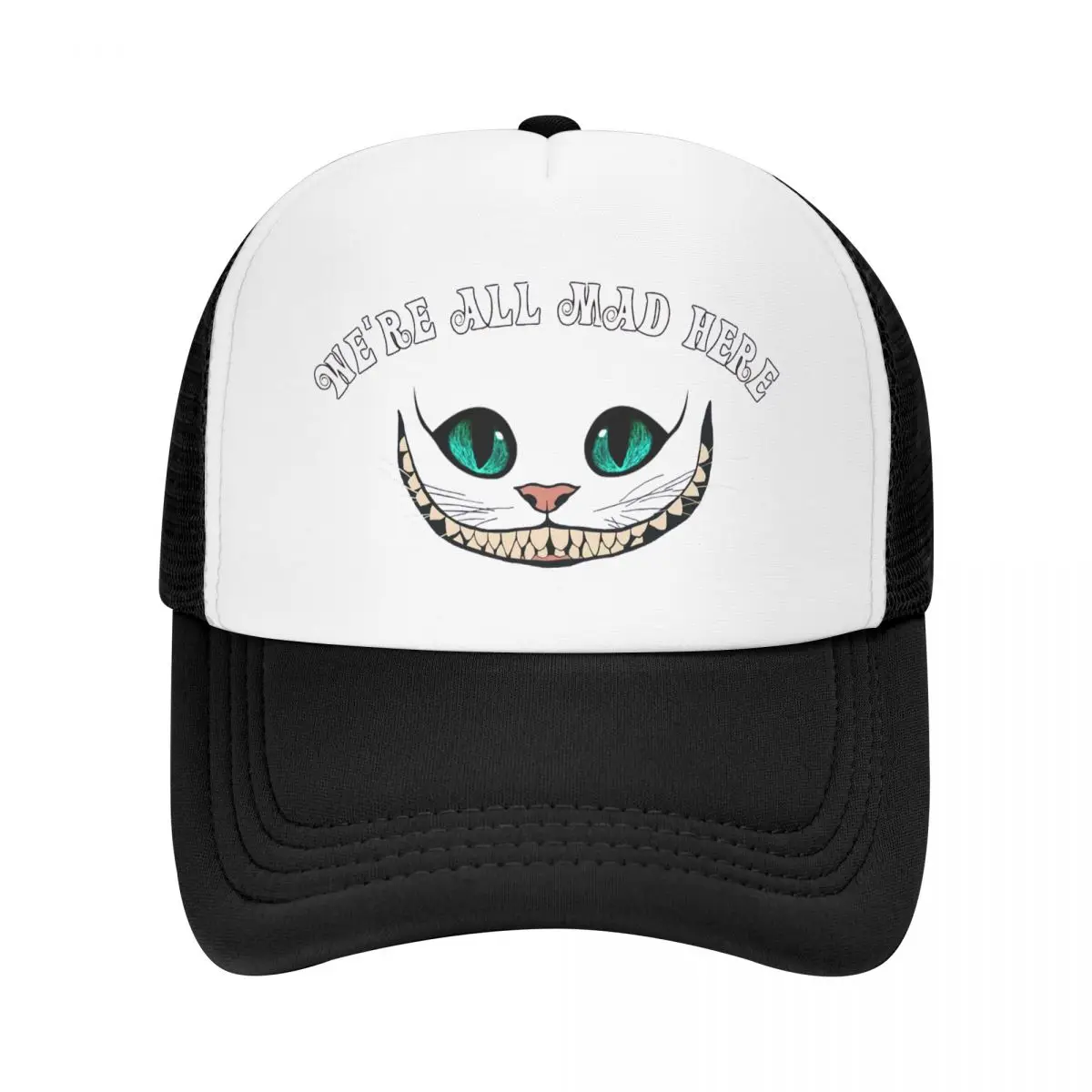 Custom We'Re All Mad Here Baseball Cap Hip Hop Women Men's Adjustable Cheshires Cat Trucker Hat Spring